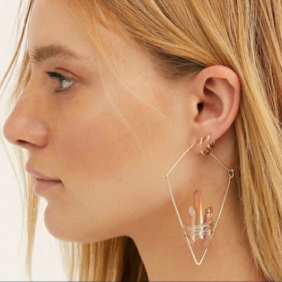 🌈2/$30 New Anthro Carnelian Quartz Earrings - Picture 2 of 4